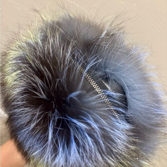 Colorful Real Fox Fur Handmade Round Bag, Includes 2 Strap and Fur Ball Chains - Picture 16 of 17